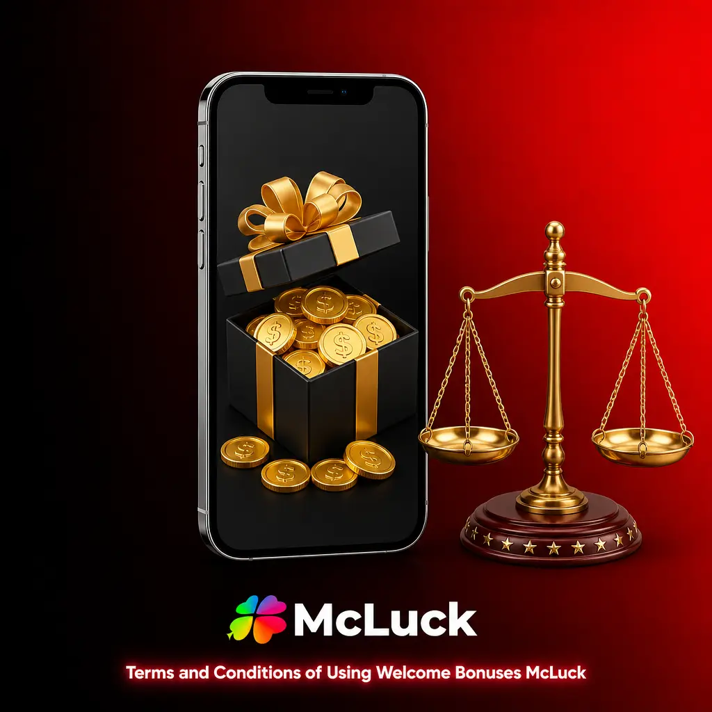 McLuck welcome bonus terms and conditions showing wagering requirements and eligibility rules for GC 7,500 plus 2.5 FREE SC offer
